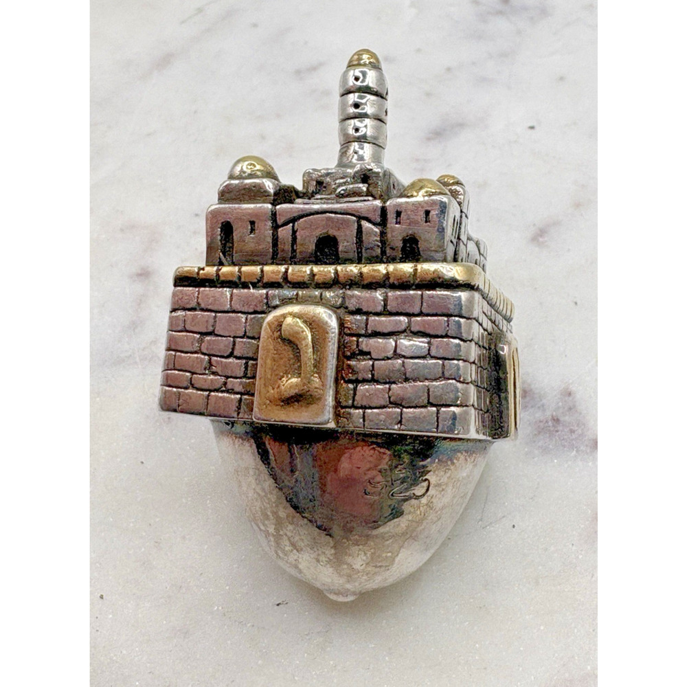 Vintage Dreidel Israel 2.25" x 1.25" Hanukkah 925 Sterling Silver Jewish 46.38g